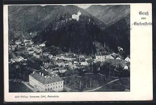 AK Gutenstein, Ortsansicht aus der Vogelschau