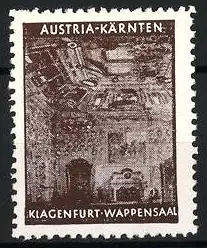 Reklamemarke Austria-Kärnten, Klagenfurt-Wappensaal, Innenansicht