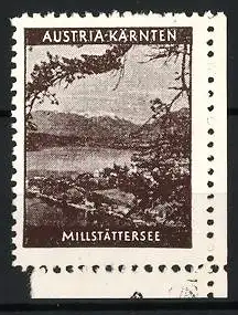 Reklamemarke Austria-Kärnten, Millstättersee, Landschaftsansicht