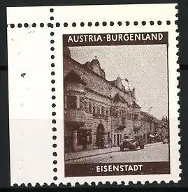 Reklamemarke Eisenstadt, Austria Burgenland, Gebäudeansicht