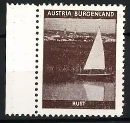 Reklamemarke Burgenland, Rust, Segelboot auf See