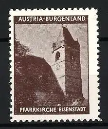 Reklamemarke Austria-Burgenland, Pfarrkirche Eisenstadt, Kirchturm