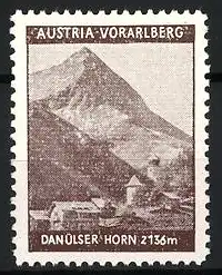 Reklamemarke Austria-Vorarlberg, Danülser Horn 2136m, Berglandschaft