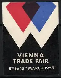 Reklamemarke Wien, Vienna Trade Fair, 1959, W-Logo in Rot-Blau