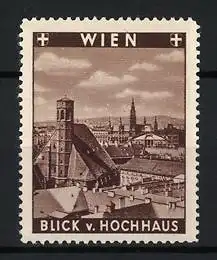 Reklamemarke Wien, Blick v. Hochhaus, Stadtansicht