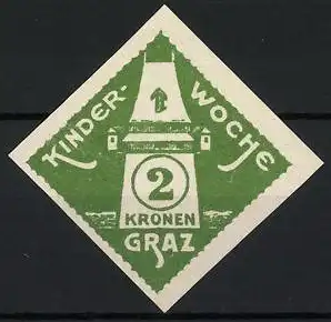 Reklamemarke Graz, Kinderwoche, Uhrturm