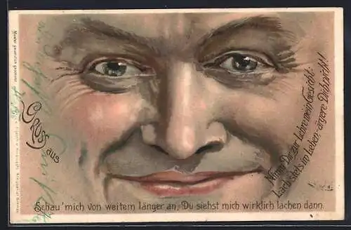 AK Schau mich von weitem länger an, Du siehst mich wirklich lachen dann, Gesicht