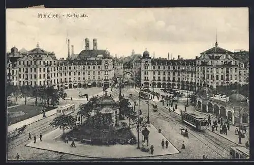 AK München, Karlsplatz mit Geschäften