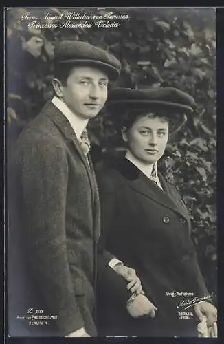 AK Prinz August Wilhelm von Preussen, Prinzessin Alexandra Victoria