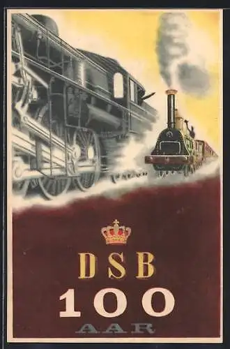 AK Hundertjähriges Bestehen der Dänischen Staatsbahn 1947