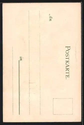 Künstler-Lithographie Karl Mutter: Nürnberg, Fünfeckiger Turm aus der Vogelschau