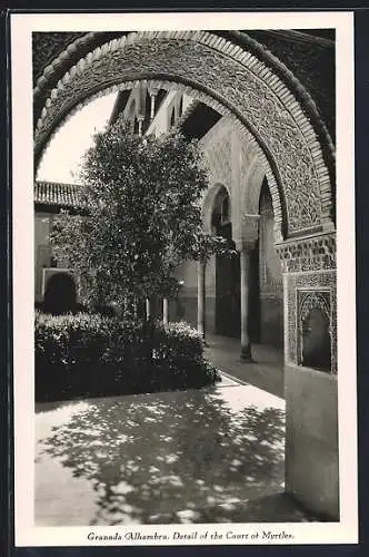 AK Granada, Alhambra, Detail of the Court of Myrtles