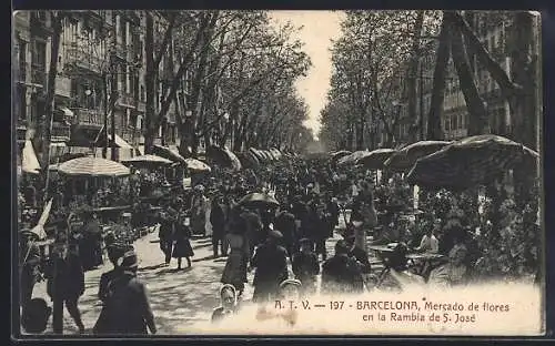 AK Barcelona, Mercado de flores en la Rambla de S. José