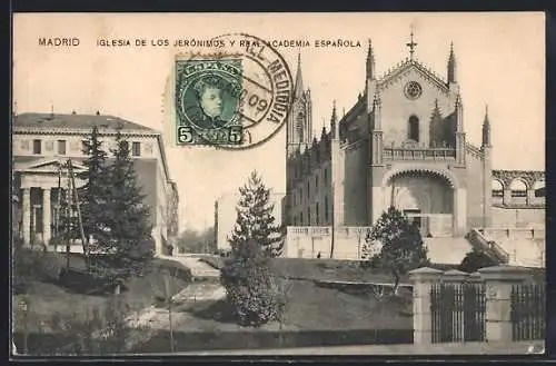 AK Madrid, Iglesia de los Jerónimos y Real Academia Espanola