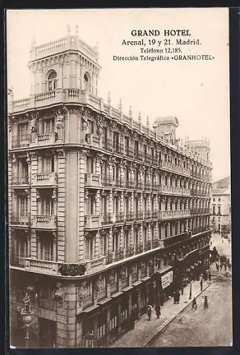 AK Madrid, Grand Hotel, Arenal 19 y 21