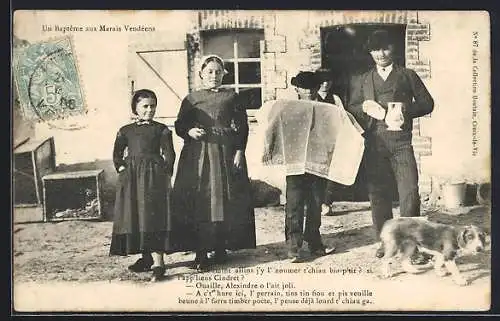 AK Un Baptême aux Marais Vendéens, Pays de la Loire