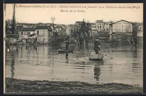 AK Maisons-Laffitte, Inondations de Janvier 1910, Bords de la Seine