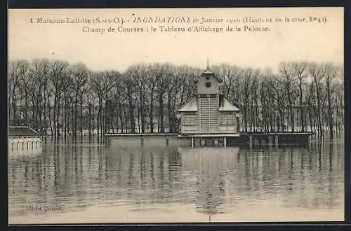 AK Maisons-Laffitte, Inondations de Janvier 1910, Champ de Courses