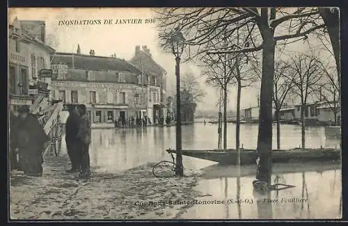 AK Conflans-Sainte-Honorine, Inondations de Janvier 1910, Place Fouilliere