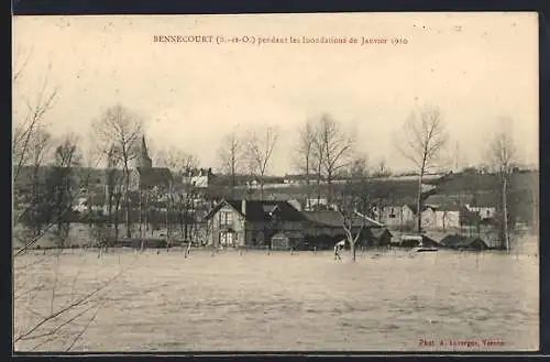 AK Bennecourt, Inondations de Janvier 1910