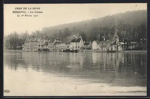 AK Bougival, Inondations de Janvier 1910, Les Coteaux