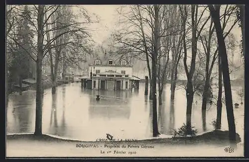 AK Bougival, Inondations de Janvier 1910, Propriete du Peintre Gerome