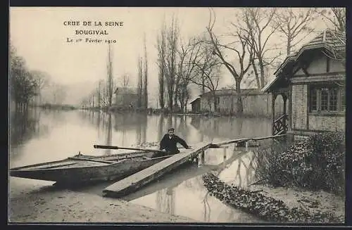 AK Bougival, Crue de la Seine, Le 1er Fevrier 1910