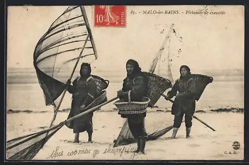 AK Malo-les-Bains, Pêcheuses de crevettes