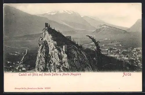 AK Arco, Castell mit Blick auf Monte Baldo und Monte Maggiore