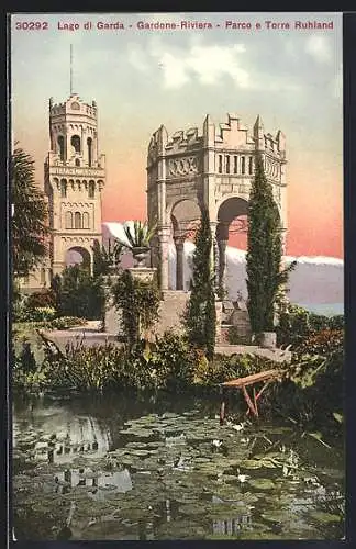 AK Gardone-Riviera /Lago di Garda, Parco e Torre Ruhland