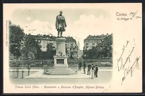 AK Torino, Piazza Carlo Felice & Monumento a Massimo d`Azeglio: Alfonso Balzico