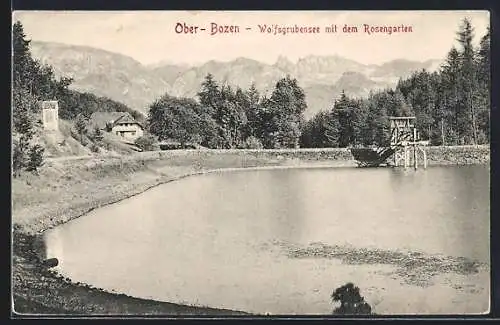 AK Ober-Bozen, Wolfsgrubensee mit Rosengarten