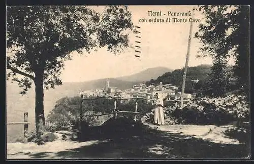 AK Nemi, Panorama con veduta di Monte Cavo