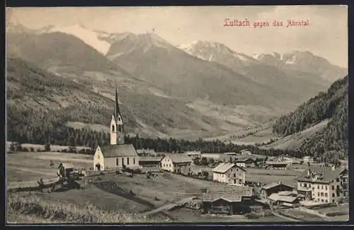 AK Luttach, Ortspartie mit Kirche gegen das Ahrntal