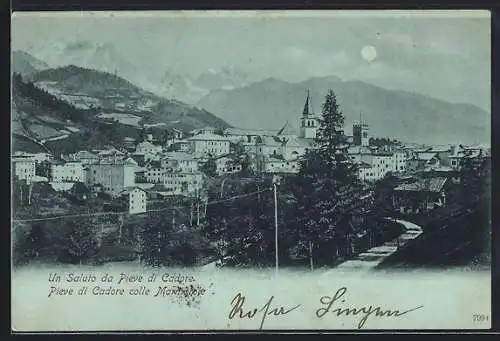 Mondschein-AK Pieve di Cadore, Pieve di Cadore colle Marmarole