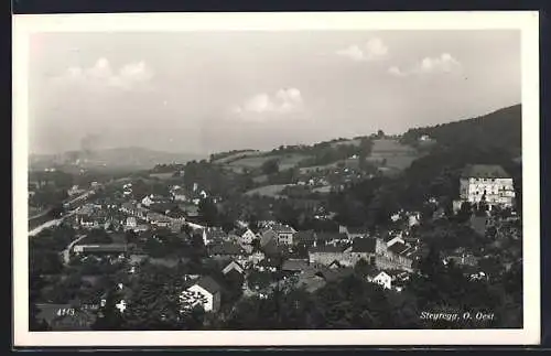 AK Steyregg /O. Oest., Ortsansicht vom Berg aus