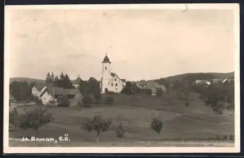 AK St. Roman /O.Ö., Blick auf die Kirche