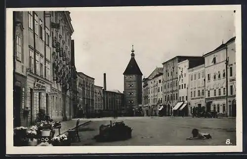 AK Wels, Strassenpartie am Marktplatz