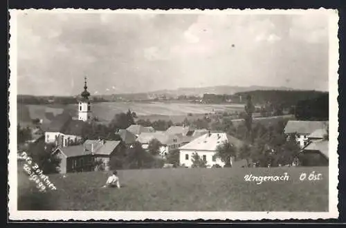 AK Ungenach /O.Öst., Ortsansicht vom Feld aus