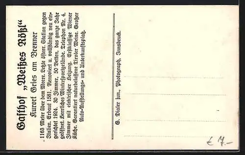 AK Gries a. B., Gasthof Weisses Rössl