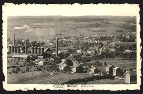 AK Halanzy, Panorama mit Bergwerk