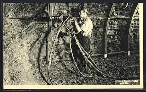 AK Monceau-sur-Sambre, Charbonnages de Monceau-Fontaine, siège no. 17, Le creusement des galeries