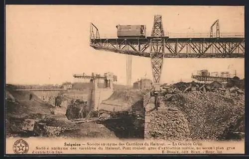 AK Soignies, Société anonyme des Carrières du Hainaut, la Grande Grue