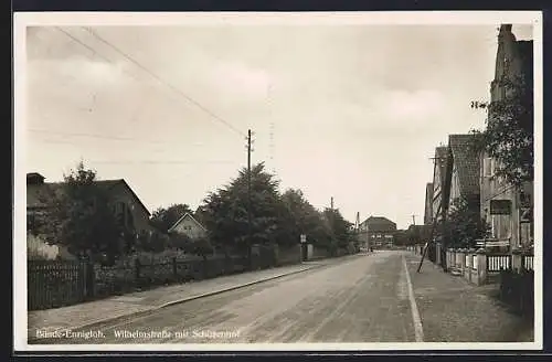 AK Bünde-Ennigloh, Wilhelmstrasse mit Gasthaus Schützenhof