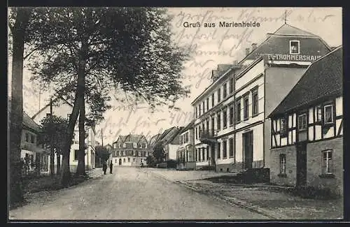 AK Marienheide, Strassenpartie mit Hotel Trommershaus