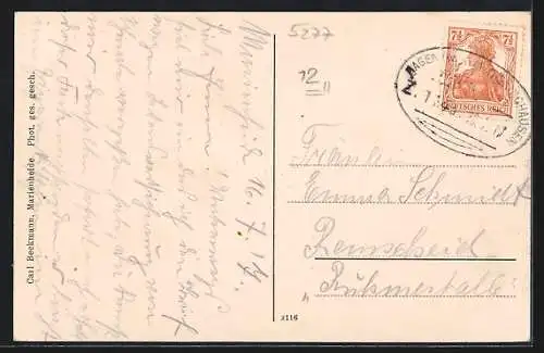 AK Marienheide, Strassenpartie mit Hotel Trommershaus