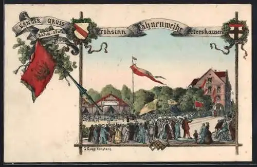 AK Petershausen / Konstanz, Fahnenweihe des Sängervereins Frohsinn 1906