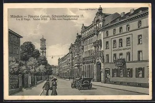 AK München, Die Pension Gerum neben dem Deutschen Theater, Schwanthalerstrasse 15