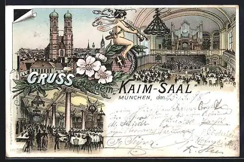 Lithographie München, Cafe Kaim-Saal, Türkenstrasse 5