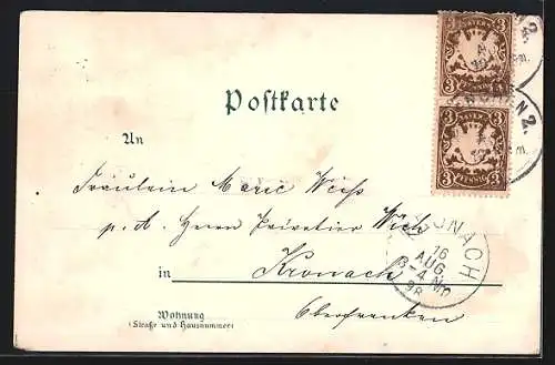 Lithographie München, Cafe-Restaurant Kaiser Franz Josef, Maximiliansplatz 5